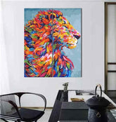 Painting by Numbers Lion Animals Modern Animal Art Painting2 Panel (Duo)